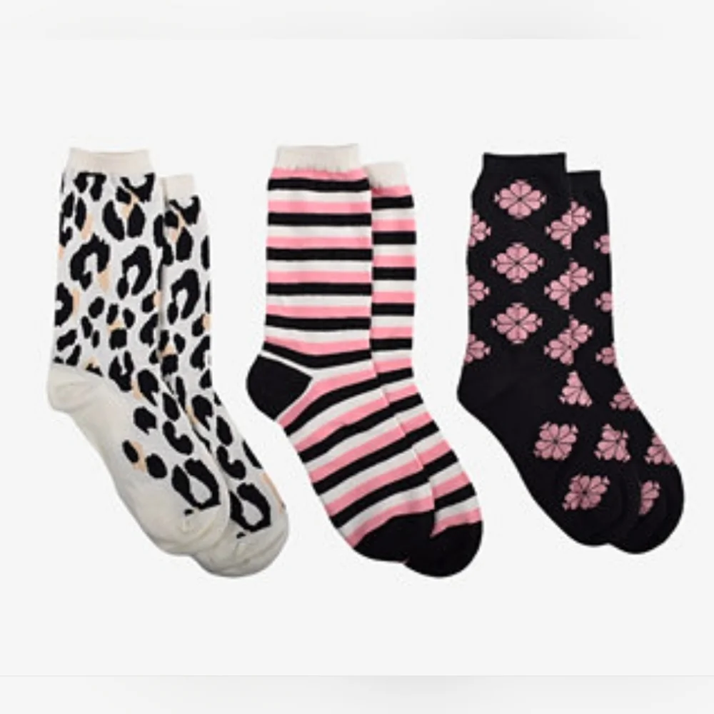 Kate Spade Black and Pink Crew‎ Socks Set NWT